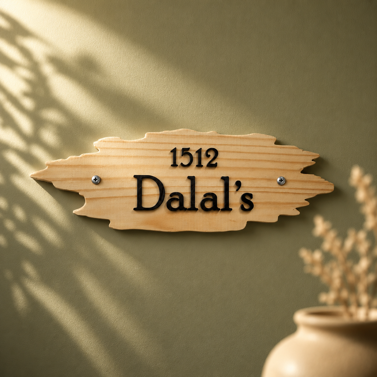 Natural Solid Pinewood Nameplate