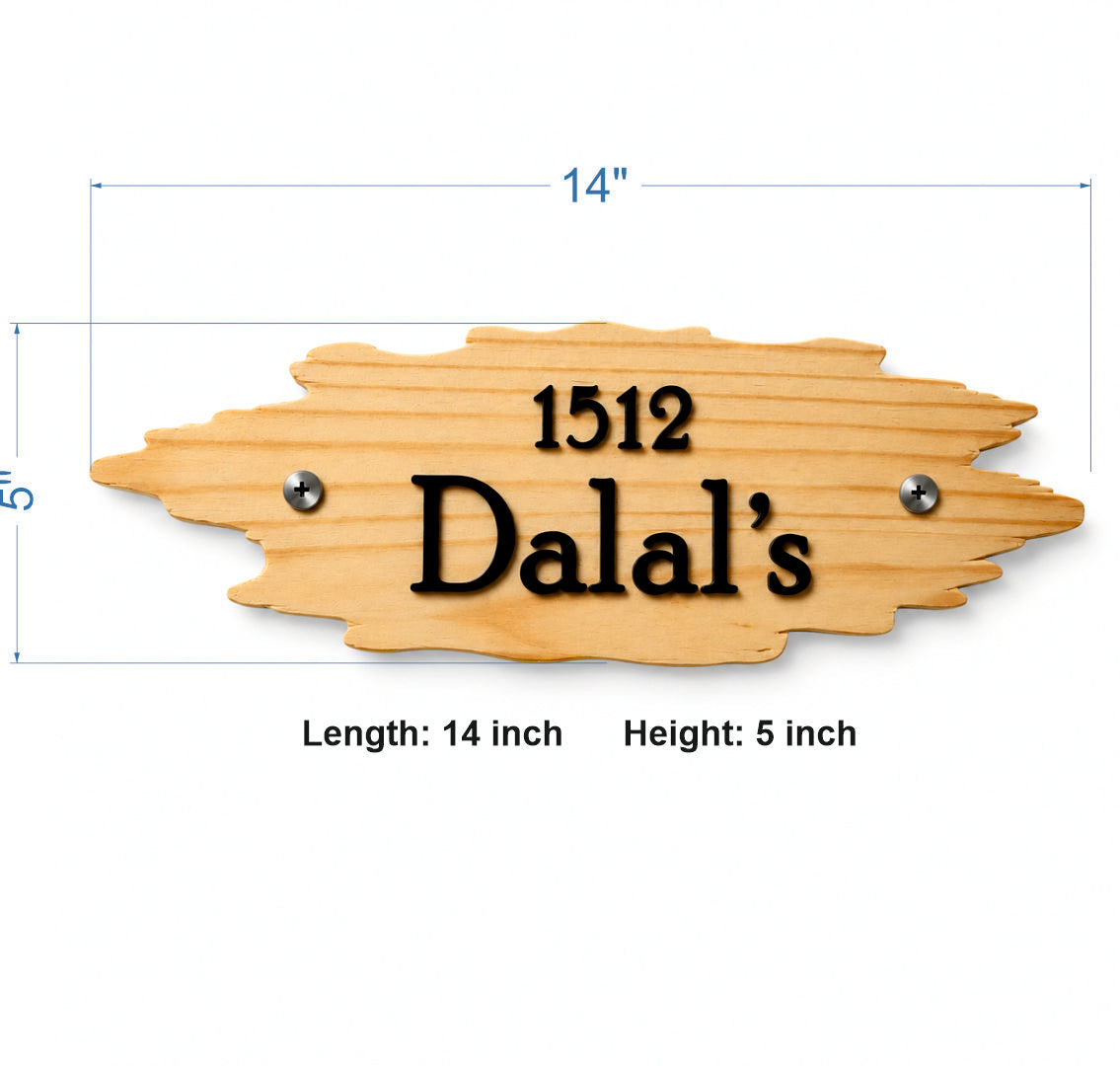 Natural Solid Pinewood Nameplate